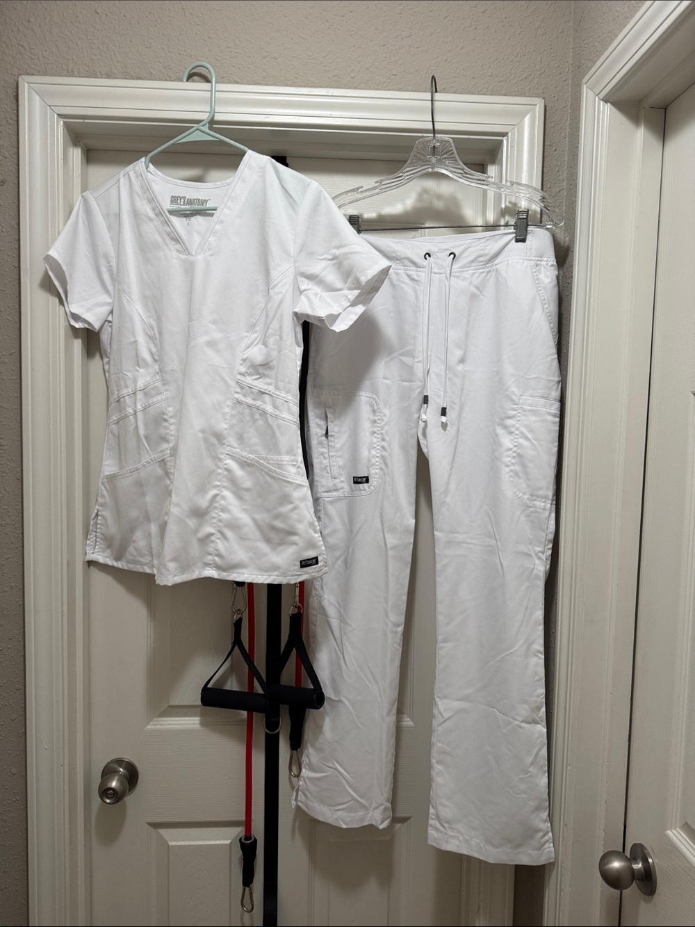 Grey's Anatomy White Drawstring Medical Scrub Pants